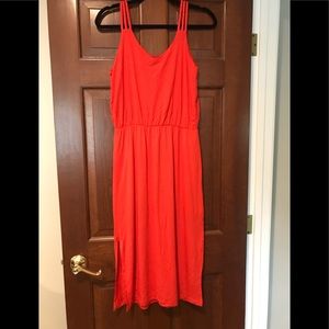Orange-Red Multi-strap Boutique Maxi Dress. Sz. M
